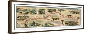 Map of Pony Express Route, 1860-1861-Science Source-Framed Premium Giclee Print