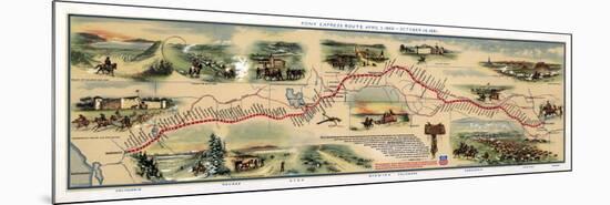 Map of Pony Express Route, 1860-1861-Science Source-Mounted Premium Giclee Print