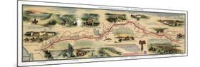 Map of Pony Express Route, 1860-1861-Science Source-Mounted Premium Giclee Print