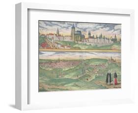 Map of Prague, from "Civitates Orbis Terrarum" by Georg Braun and Frans Hogenberg, circa 1572-Joris Hoefnagel-Framed Giclee Print