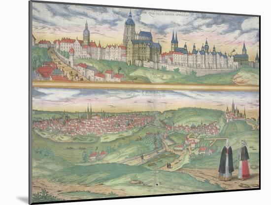 Map of Prague, from "Civitates Orbis Terrarum" by Georg Braun and Frans Hogenberg, circa 1572-Joris Hoefnagel-Mounted Giclee Print