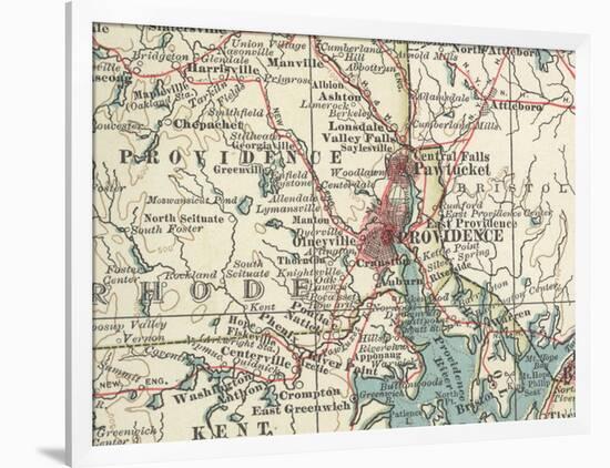 Map of Providence (C. 1900), Maps-Encyclopaedia Britannica-Framed Art Print