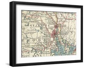 Map of Providence (C. 1900), Maps-Encyclopaedia Britannica-Framed Art Print