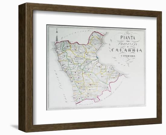 Map of Province of Calabria Citerior or Latin Calabria, Province of Cosenza-null-Framed Giclee Print