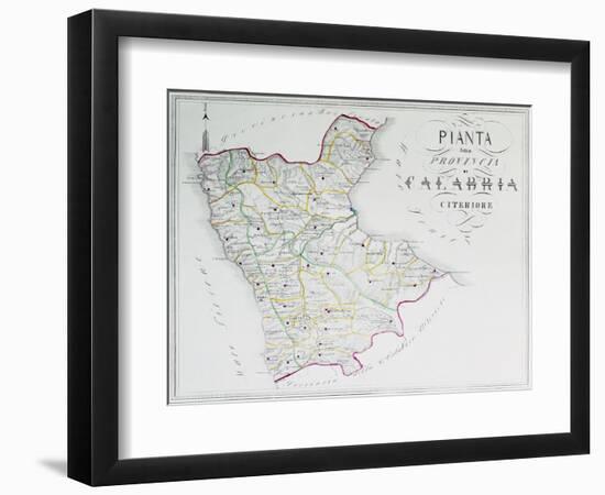 Map of Province of Calabria Citerior or Latin Calabria, Province of Cosenza-null-Framed Giclee Print