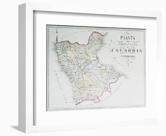 Map of Province of Calabria Citerior or Latin Calabria, Province of Cosenza-null-Framed Giclee Print