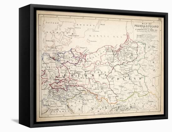 Map of Prussia and Poland, Published by William Blackwood and Sons, Edinburgh and London, 1848-Alexander Keith Johnston-Framed Stretched Canvas