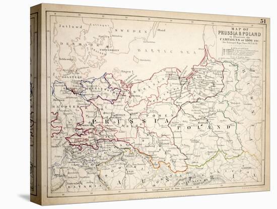 Map of Prussia and Poland, Published by William Blackwood and Sons, Edinburgh and London, 1848-Alexander Keith Johnston-Stretched Canvas