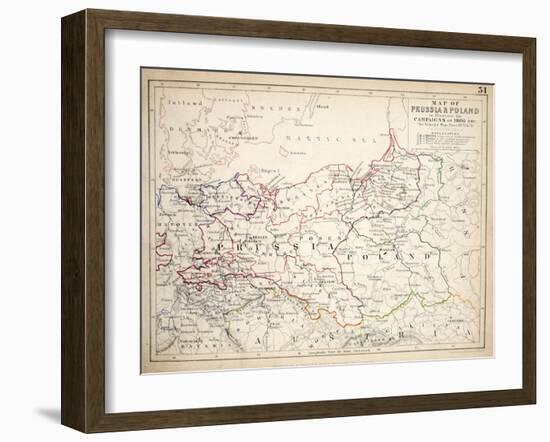 Map of Prussia and Poland, Published by William Blackwood and Sons, Edinburgh and London, 1848-Alexander Keith Johnston-Framed Giclee Print