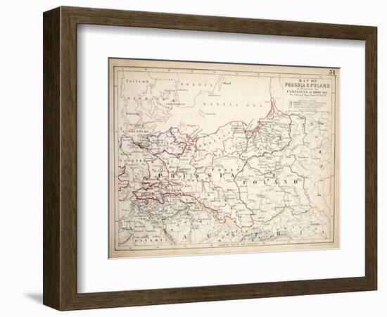 Map of Prussia and Poland, Published by William Blackwood and Sons, Edinburgh and London, 1848-Alexander Keith Johnston-Framed Giclee Print