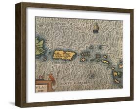 Map of Puerto Rico and the Antilles-null-Framed Giclee Print