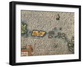 Map of Puerto Rico and the Antilles-null-Framed Giclee Print