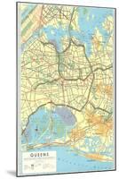 Map of Queens, New York-null-Mounted Art Print