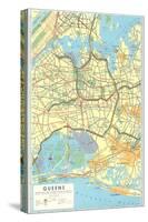 Map of Queens, New York-null-Stretched Canvas
