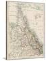 Map of Queensland, Australia, 1870s-null-Stretched Canvas