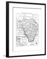 Map of Radnorshire, Wales, 18th Century-null-Framed Giclee Print