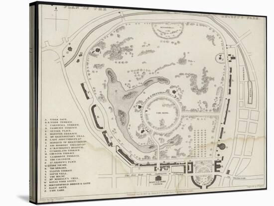 Map of Regent's Park-Thomas Hosmer Shepherd-Stretched Canvas