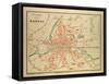 Map of Rennes France-null-Framed Stretched Canvas