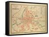 Map of Rennes France-null-Framed Stretched Canvas