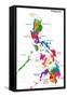 Map of Republic of the Philippines with Eighty Provinces-Volina-Framed Stretched Canvas