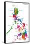 Map of Republic of the Philippines with Eighty Provinces-Volina-Framed Stretched Canvas