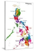 Map of Republic of the Philippines with Eighty Provinces-Volina-Stretched Canvas