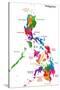 Map of Republic of the Philippines with Eighty Provinces-Volina-Stretched Canvas