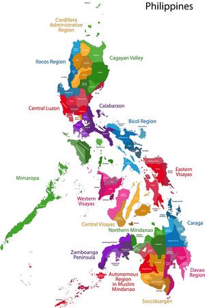 Philippine Map And Regions Map Of Republic Of The Philippines With Eighty Provinces' Prints - Volina |  Allposters.com