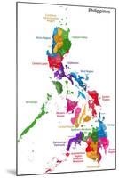 Map of Republic of the Philippines with Eighty Provinces-Volina-Mounted Art Print
