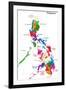 Map of Republic of the Philippines with Eighty Provinces-Volina-Framed Art Print