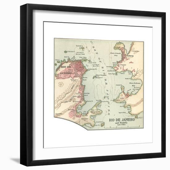 Map of Rio De Janeiro (C. 1900), Maps-Encyclopaedia Britannica-Framed Premium Giclee Print