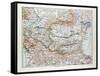 Map of Romania Serbia Bulgaria Montenegro 1899-null-Framed Stretched Canvas