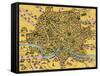 Map of Rome, 1500s-Science Source-Framed Stretched Canvas