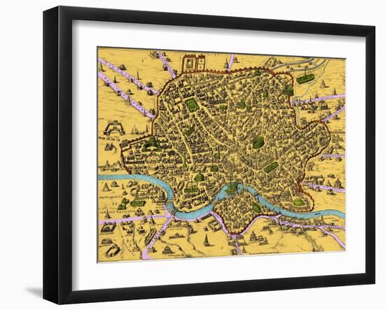 Map of Rome, 1500s-Science Source-Framed Giclee Print