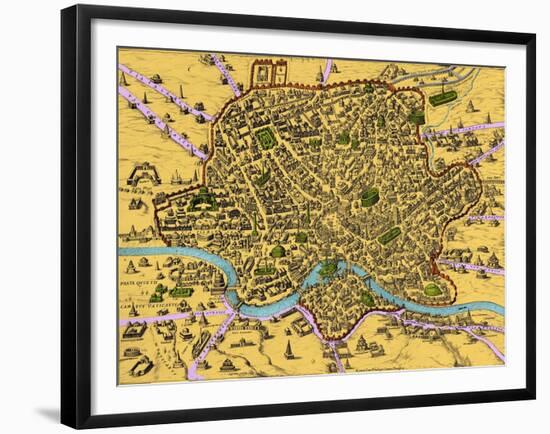 Map of Rome, 1500s-Science Source-Framed Giclee Print