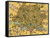 Map of Rome, 1500s-Science Source-Framed Stretched Canvas