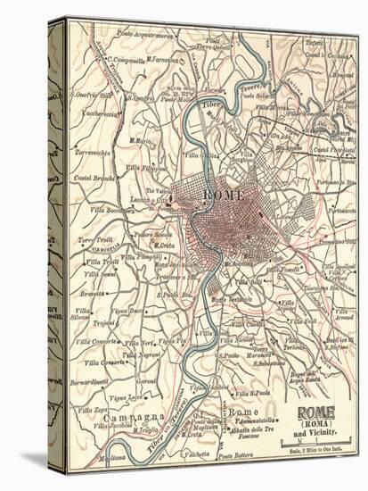 Map of Rome (C. 1900), from 10th Edition of Encyclopædia Britannica, Maps-Encyclopaedia Britannica-Stretched Canvas