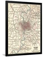 Map of Rome (C. 1900), from 10th Edition of Encyclopædia Britannica, Maps-Encyclopaedia Britannica-Framed Art Print