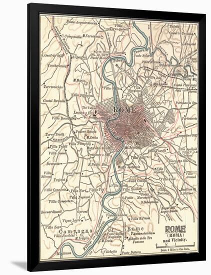 Map of Rome (C. 1900), from 10th Edition of Encyclopædia Britannica, Maps-Encyclopaedia Britannica-Framed Art Print