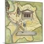 Map of Rome: Camp, Temple of Vesta, Circus Maximus, Capitoline Hill and the Temple of Jupiter-null-Mounted Giclee Print