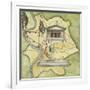 Map of Rome: Camp, Temple of Vesta, Circus Maximus, Capitoline Hill and the Temple of Jupiter-null-Framed Giclee Print