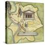 Map of Rome: Camp, Temple of Vesta, Circus Maximus, Capitoline Hill and the Temple of Jupiter-null-Stretched Canvas