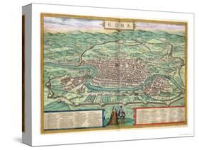 Map of Rome, from "Civitates Orbis Terrarum" by Georg Braun and Frans Hogenberg, circa 1572-Joris Hoefnagel-Stretched Canvas