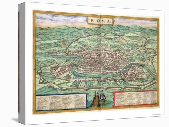 Map of Rome, from "Civitates Orbis Terrarum" by Georg Braun and Frans Hogenberg, circa 1572-Joris Hoefnagel-Stretched Canvas