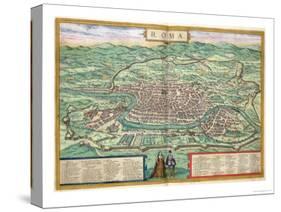 Map of Rome, from "Civitates Orbis Terrarum" by Georg Braun and Frans Hogenberg, circa 1572-Joris Hoefnagel-Stretched Canvas