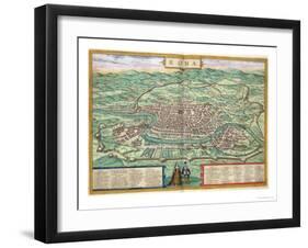 Map of Rome, from "Civitates Orbis Terrarum" by Georg Braun and Frans Hogenberg, circa 1572-Joris Hoefnagel-Framed Giclee Print