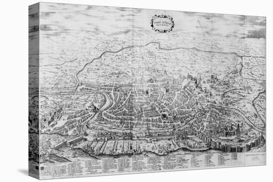 Map of Rome, from the 'Speculum Romanae Magnificentiae' published in 1562-Antonio Lafreri-Stretched Canvas