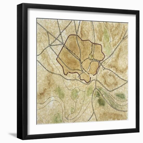 Map of Rome in the Archaic Period-null-Framed Giclee Print