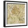 Map of Rome in the Archaic Period-null-Framed Giclee Print