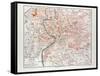 Map of Rome Italy 1899-null-Framed Stretched Canvas